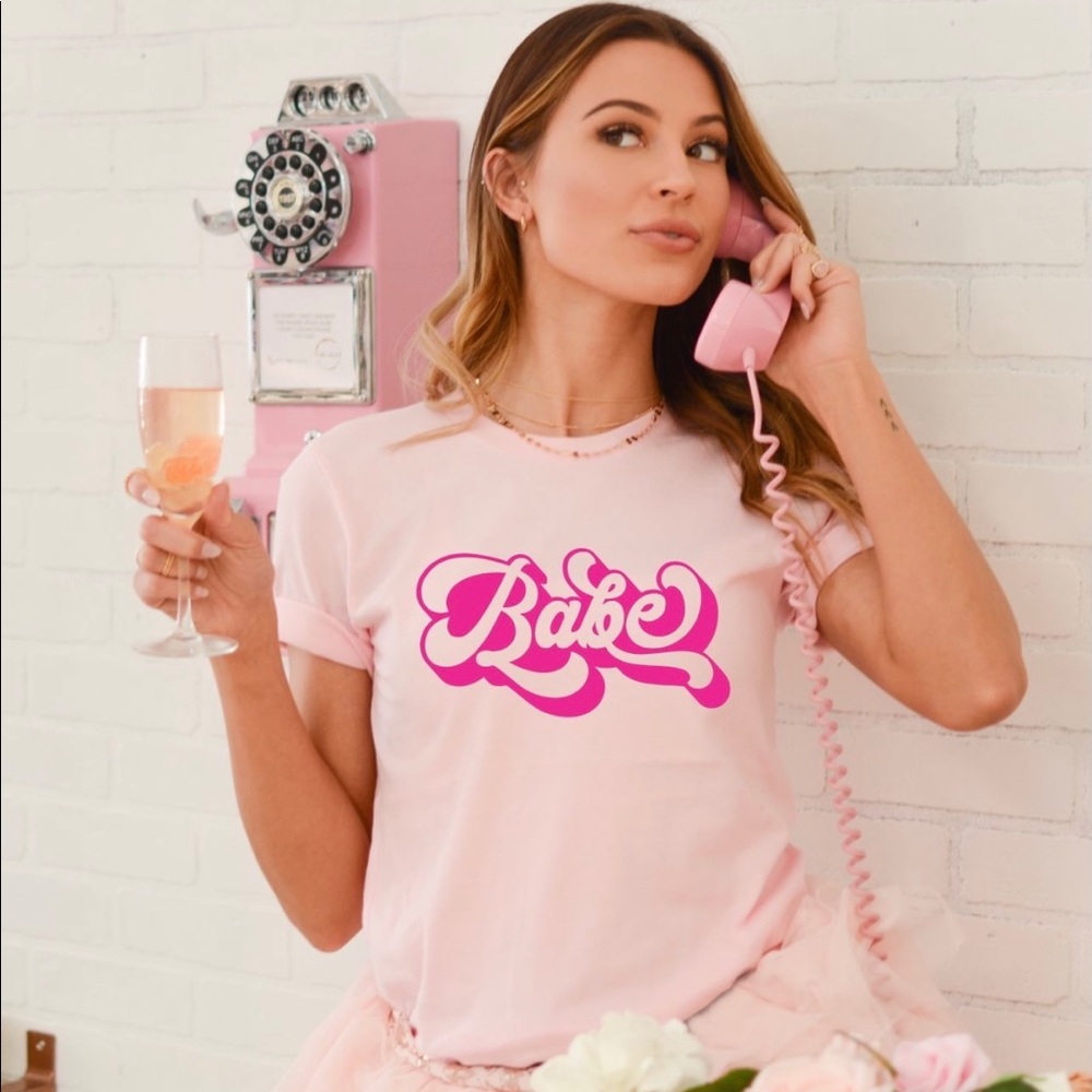 Pink “Babe”  Bella Canvas Graphic Tee - Picture 2 of 2